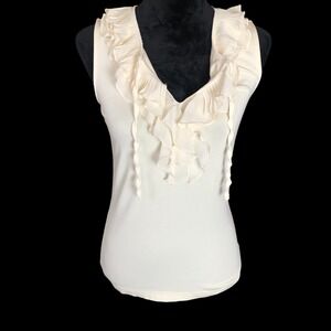 Lauren Ralph Lauren Women's Ruffled‎ Sleeveless Romantic Feminine Top PM